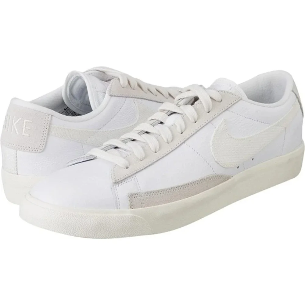 Nike Blazer Low Leather Men's Size 7.5 White/Sail-Platinum Tint Shoes CW7585 100